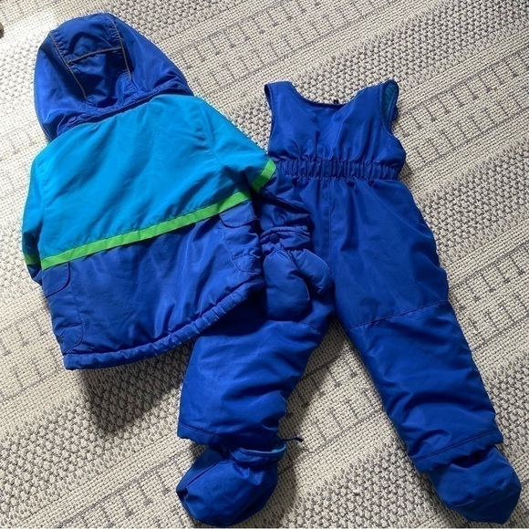 Alpinetek Baby 12 Month Blue 2-Piece SnowSuit w/ Mitts and Booties - Picture 8 of 9